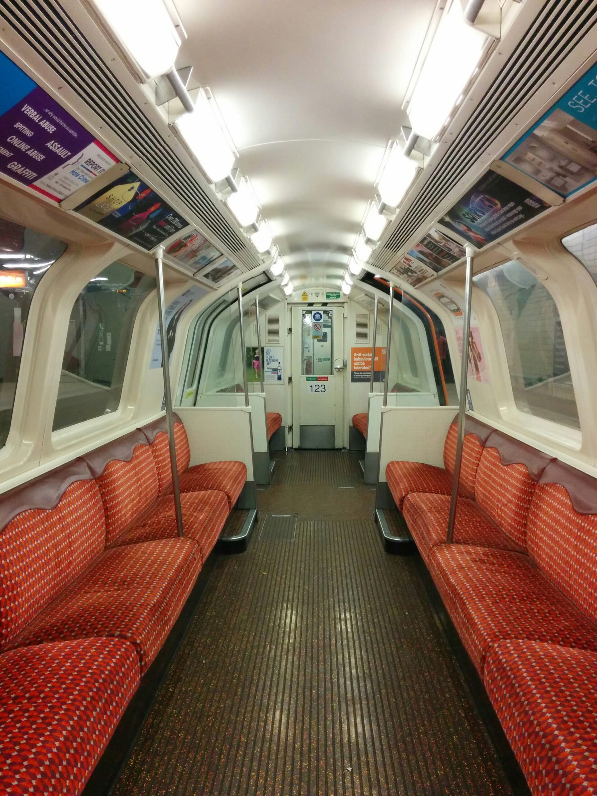 Interior of a modern commuter train