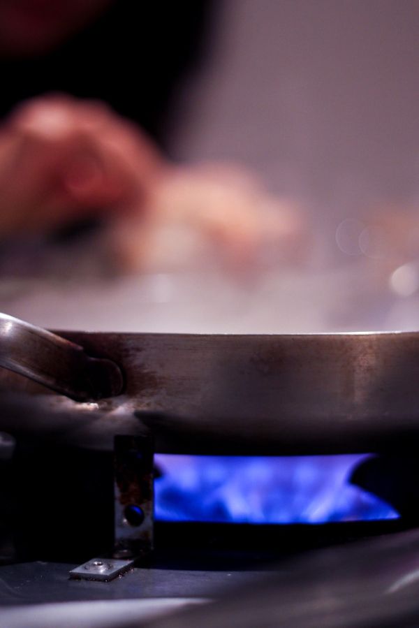 Korean barbecue meal served with kimchi side dish