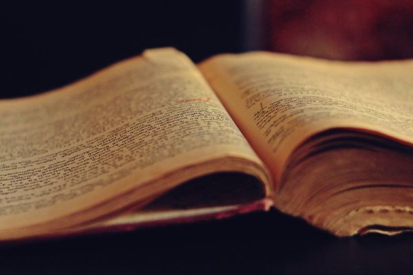 A stack of books and study materials
