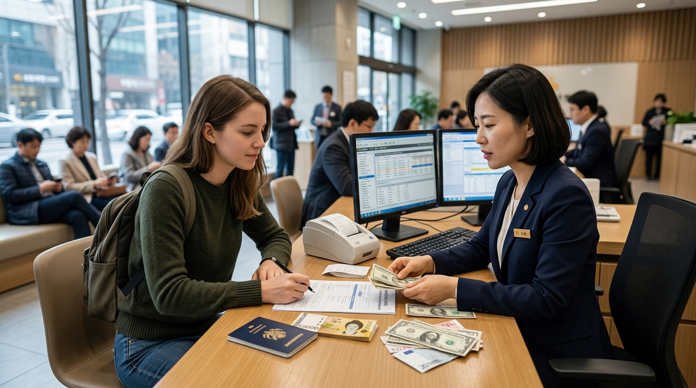 International bank transfer and currency exchange concept